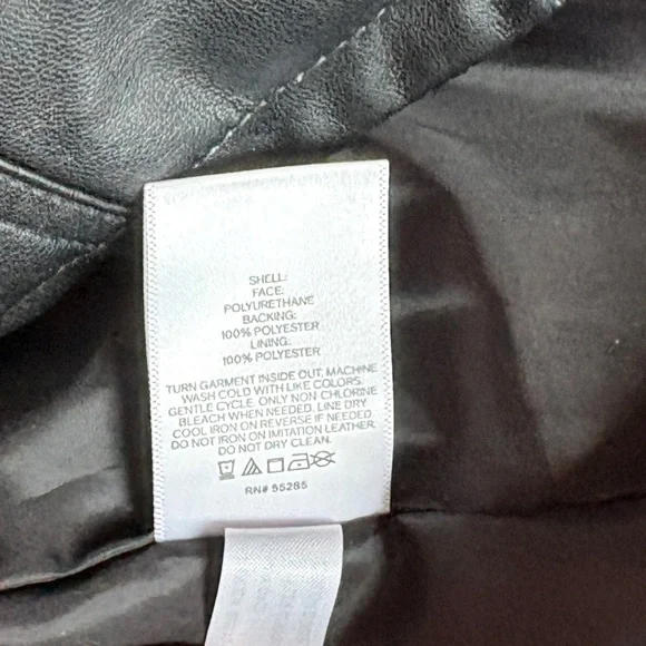 Express Black Faux Leather Moto-Style Jacket NWT Large - Picture 4 of 6